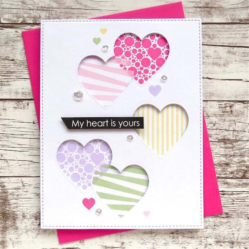 Lottoyday Heart Shape Silicone Clear Stamp and Die Sets for Card Making, DIY Embossing Photo Album Decorative Craft - Image 5